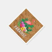 Flamingo Flowers op Wicker Pattern Servet (Hoek)