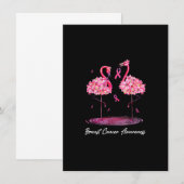 Flamingo Flowers Pink Ribbon Breast Cancer Awarene Kaart (Voorkant / Achterkant)