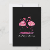 Flamingo Flowers Pink Ribbon Breast Cancer Awarene Kaart (Voorkant)