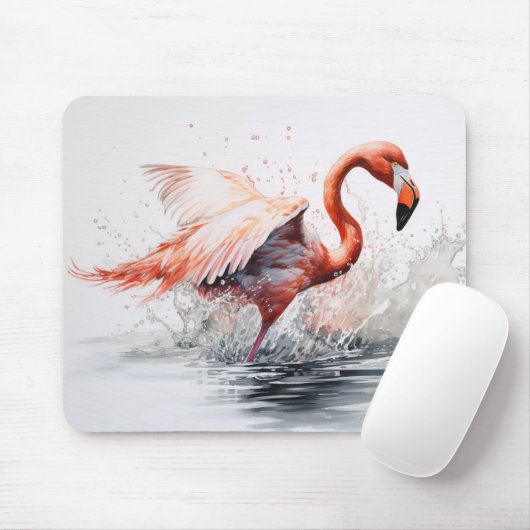Flamingo Flying Out of Water Muismat (Met muis)