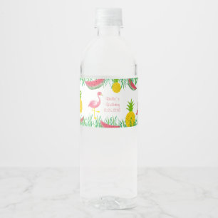 Flamingo Food and Beverage Label Set Waterfles Etiket