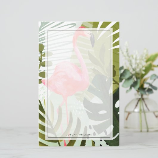 Flamingo Forest Briefpapier (Staand voorkant)