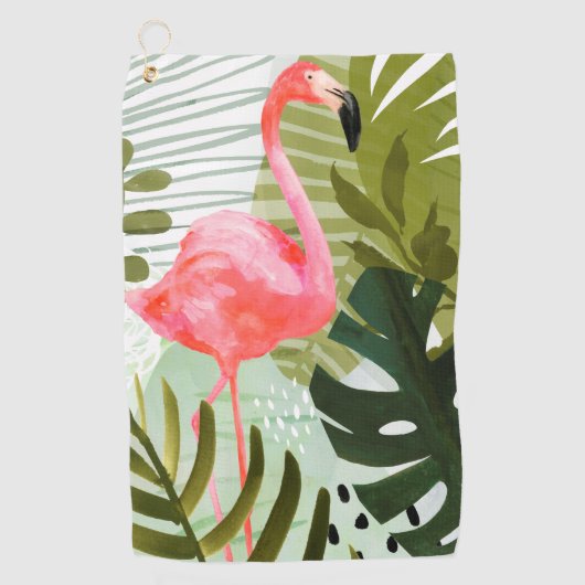 Flamingo Forest Golfhanddoek (Voorkant)