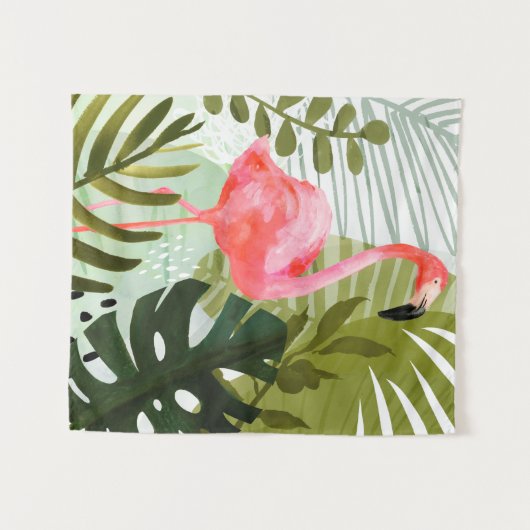 Flamingo Forest Wandkleed (Voorkant (horizontaal))