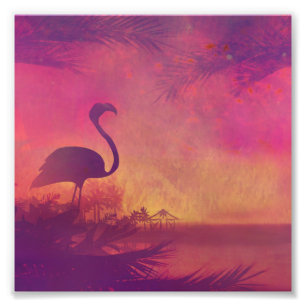 flamingo foto afdruk
