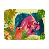 Flamingo Foto Tropisch Geel Magneet (Horizontaal)