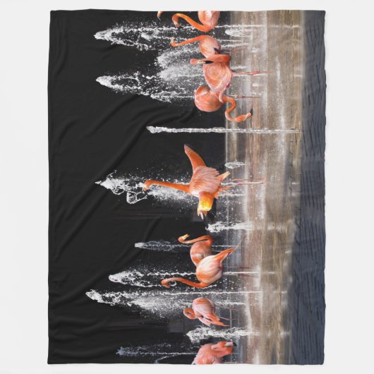 FLAMINGO FOUNTAINE FLEECE DEKEN (Voorkant)