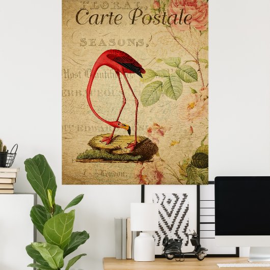 Flamingo  Frans Briefkaart Poster (Thuiskantoor)