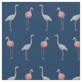 Flamingo Frenzy Fabric (Marine) Stof (Close Up)