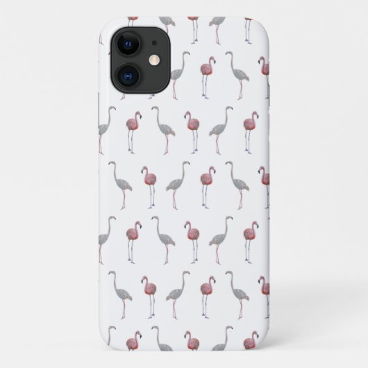 Flamingo Frenzy iPhone 11 Hoesje (Kies Kleur) (Achterkant)