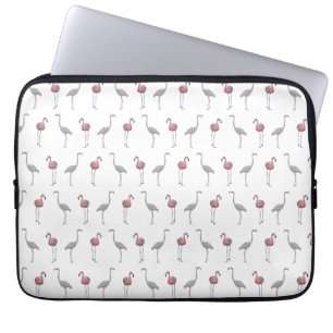 Flamingo Frenzy Laptophoes (Wit) Laptop Sleeve