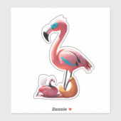 Flamingo Frenzy Omhels Roze rage met Stickers (Vel)