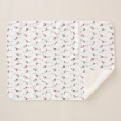 Flamingo Frenzy Sherpa Blanket (kies Kleur) Sherpa Deken (Voorkant (horizontaal))