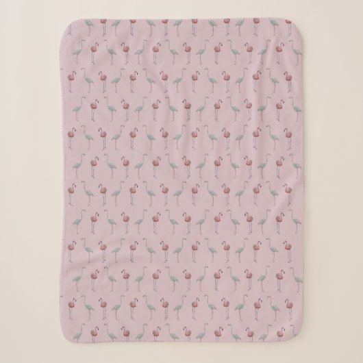 Flamingo Frenzy Sherpa Dekbed (Stoffig Roze) Deken (Voorkant)