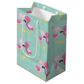 Flamingo Fun Design 1 Medium Cadeauzakje (Voorkant Gekanteld)