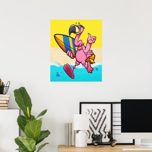 Flamingo Fun Poster (Thuiskantoor)
