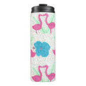 Flamingo Fun Print Colorful Tropical Tumbler Thermosbeker (Voorkant)