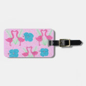 Flamingo Fun Tropical Pattern Bagagelabel (Voorkant horizontaal)