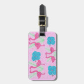 Flamingo Fun Tropical Pattern Bagagelabel (Voorkant verticaal)