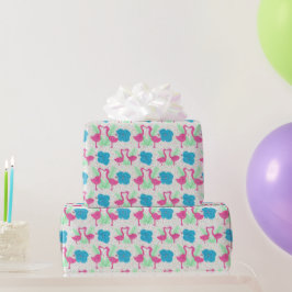 Flamingo Fun Tropical Pattern Cadeaupapier