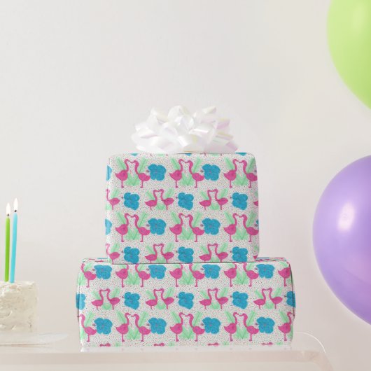 Flamingo Fun Tropical Pattern Cadeaupapier (Feestgeschenken)
