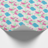 Flamingo Fun Tropical Pattern Cadeaupapier (Hoek)