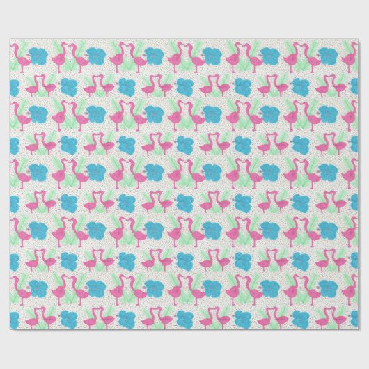 Flamingo Fun Tropical Pattern Cadeaupapier (Vlak)