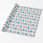 Flamingo Fun Tropical Pattern Cadeaupapier (Uitgerold)