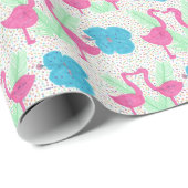 Flamingo Fun Tropical Pattern Cadeaupapier (Rol Hoek)