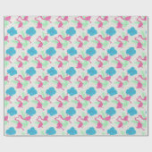 Flamingo Fun Tropical Pattern Cadeaupapier (Vlak)