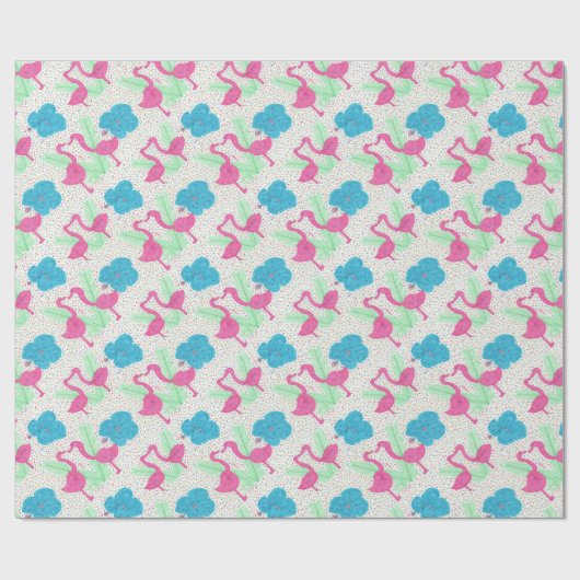 Flamingo Fun Tropical Pattern Cadeaupapier (Vlak)