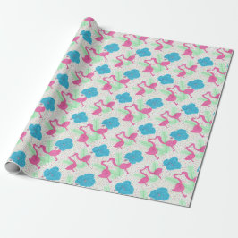 Flamingo Fun Tropical Pattern Cadeaupapier