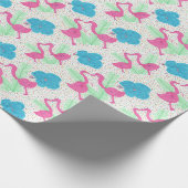 Flamingo Fun Tropical Pattern Cadeaupapier (Hoek)