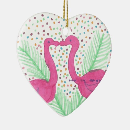 Flamingo Fun Tropical Pattern Keramisch Ornament (Rechts)