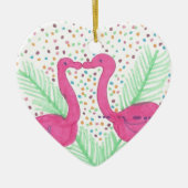 Flamingo Fun Tropical Pattern Keramisch Ornament (Voorkant)