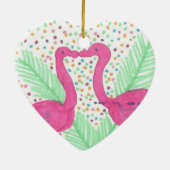 Flamingo Fun Tropical Pattern Keramisch Ornament (Achterkant)