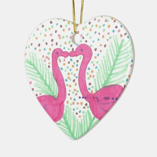 Flamingo Fun Tropical Pattern Keramisch Ornament (Links)