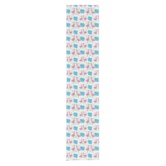 Flamingo Fun Tropical Pattern Korte Tafelloper (Voorkant)