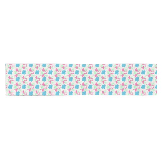 Flamingo Fun Tropical Pattern Korte Tafelloper (Horizontaal)