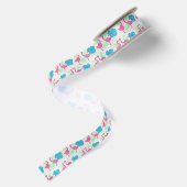 Flamingo Fun Tropical Pattern Satijnen Lint (Achterkant)