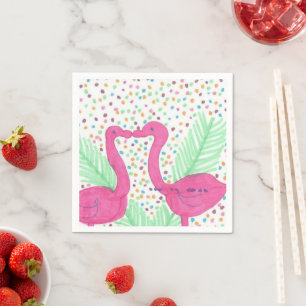 Flamingo Fun Tropical Pattern Servetten