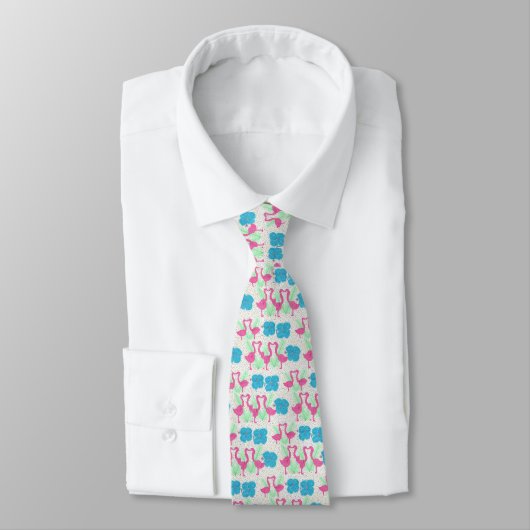 Flamingo Fun Tropical Pattern Stropdas (Gebonden)