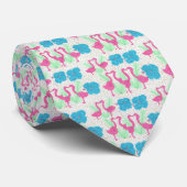 Flamingo Fun Tropical Pattern Stropdas (Opgerold)