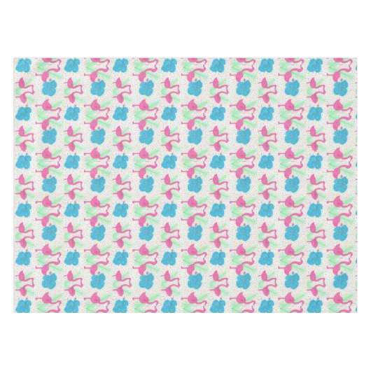 Flamingo Fun Tropical Pattern Tafelkleed (Voorkant (Horizontaal))