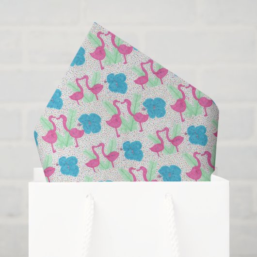Flamingo Fun Tropisch Patroon Tissuepapier (Cadeauzakje)