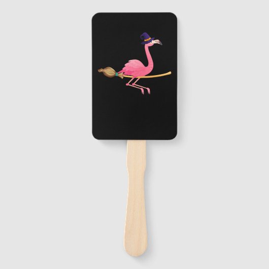 Flamingo | Funny Flamingo Witch Halloween Handwaaier (Voorkant)
