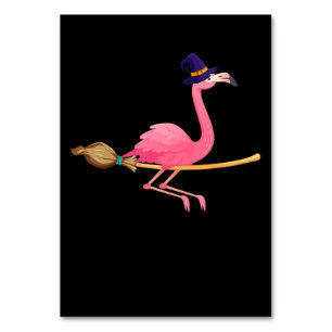Flamingo Funny Flamingo Witch Halloween Kaart