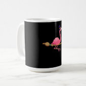 Flamingo | Funny Flamingo Witch Halloween Koffiemok (Voorkant links)