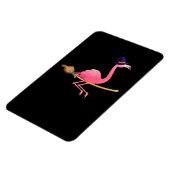 Flamingo | Funny Flamingo Witch Halloween Magneet (Linkerzijde)