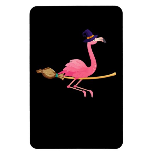 Flamingo | Funny Flamingo Witch Halloween Magneet (Verticaal)